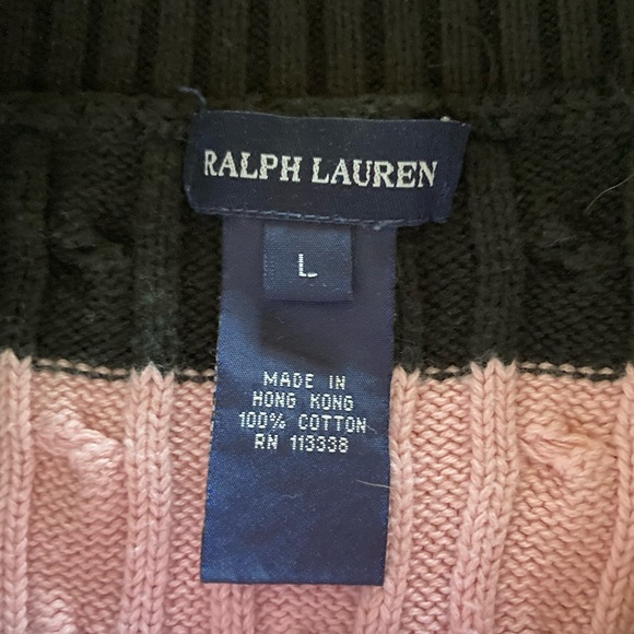 RALPH LAUREN OFF THE SHOULDER CABLE KNIT CASHMERE SWEATER - Picture 4 of 4